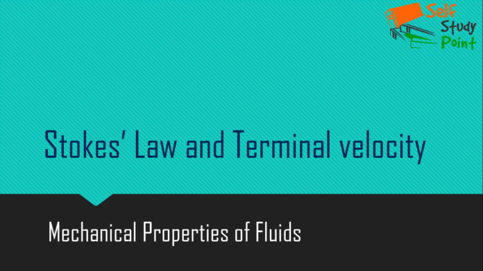 Stokes’ Law and Terminal velocity