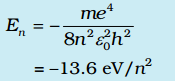 Energy levels of Hydrogen Atom: