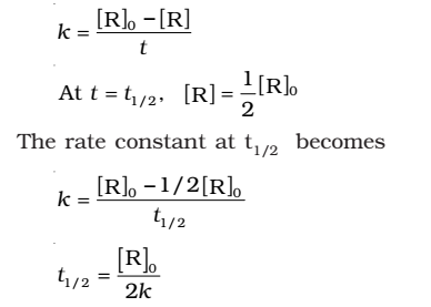 Half-Life of zero order Reaction