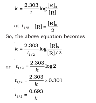 Half-Life of first order Reaction
