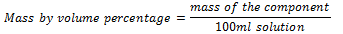 Mass by volume percentage formula