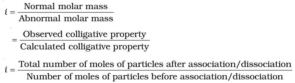 Van’t Hoff Factor