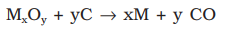 Reduction of the oxide to metal