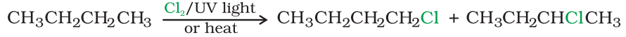 By free radical halogenation