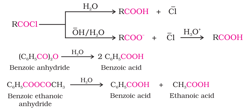 Preparation of Carboxylic Acids From acyl halides and anhydrides