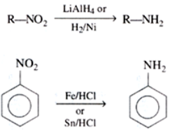 Preparation of Amines By reduction of nitro (RNO2) compounds