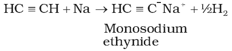 Acidic character of alkyne