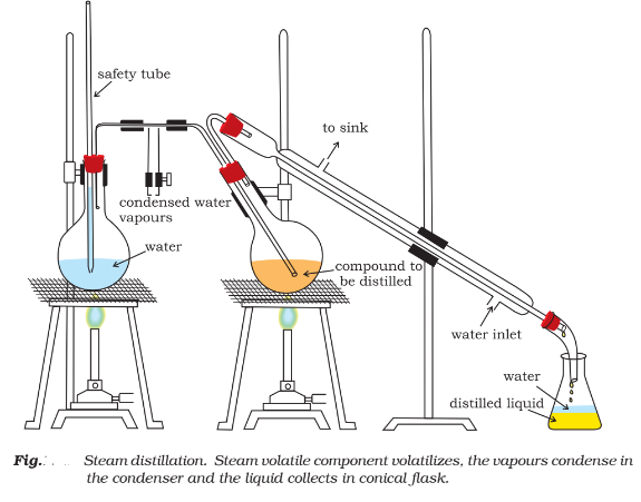Steam distillation: Methods of Purification of organic Compounds